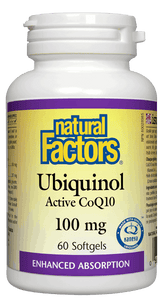 Natural Factors Ubiquinol QH Active CoQ10, 100 mg, 60 softgels