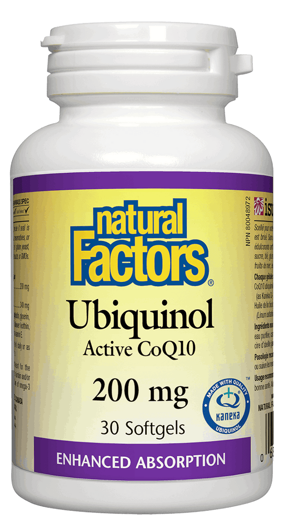 Natural Factors Ubiquinol QH® Active CoQ10 200 mg 30 Softgels