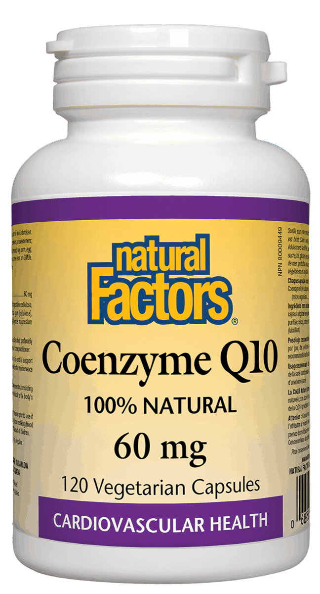 Natural Factors Coenzyme Q10, 60 mg, 120 Vegetarian Caps Canada Natvd.com online