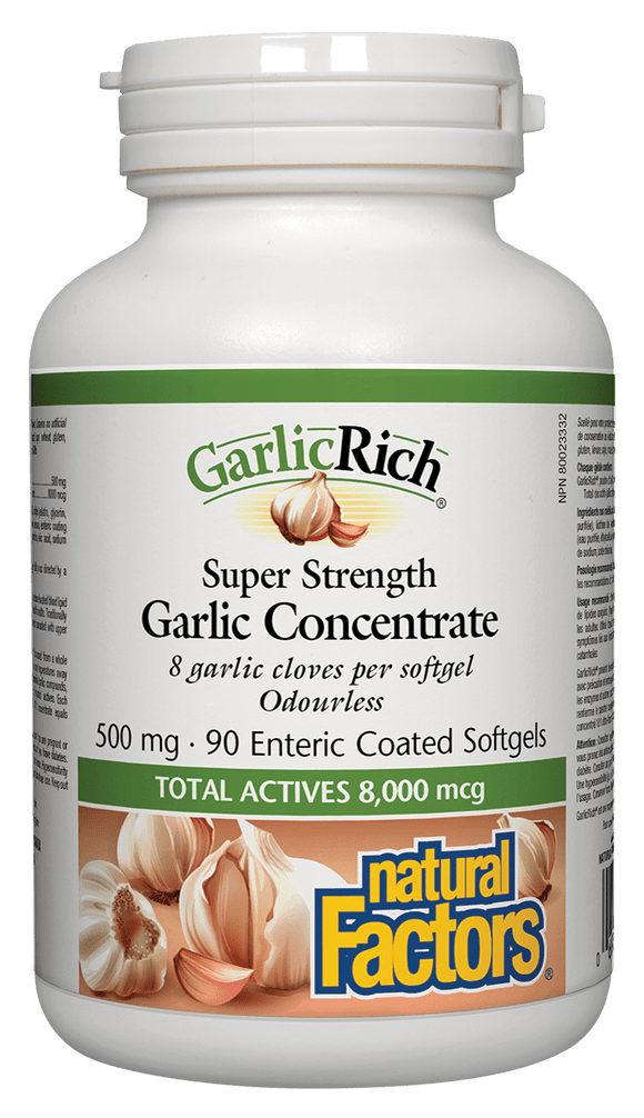 Natural Factors GarlicRich Super Strength Garlic Concentrate 500 mg, 90 softgels