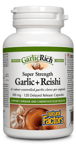 Natural Factors Garlic + Reishi 300 mg 120 veg caps