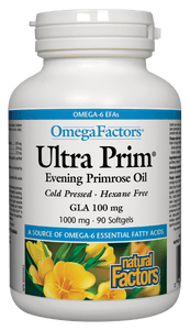Natural Factors Ultra Prim Evening Primrose Oil, 1000mg, 90 softgels