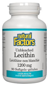 Natural Factors Unbleached Lecithin 1200 mg, 90 Softgels