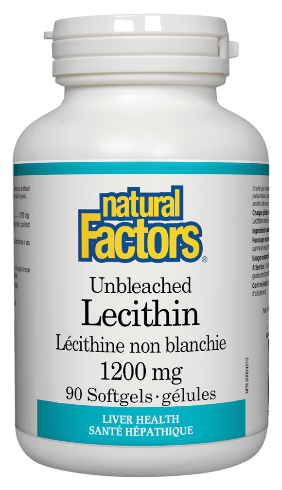 Natural Factors Unbleached Lecithin 1200 mg, 90 Softgels