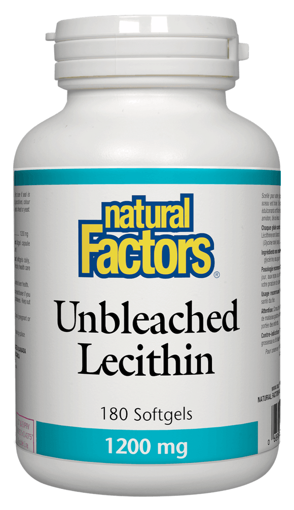 Natural Factors Unbleached Lecithin 1200 mg, 180 Softgels