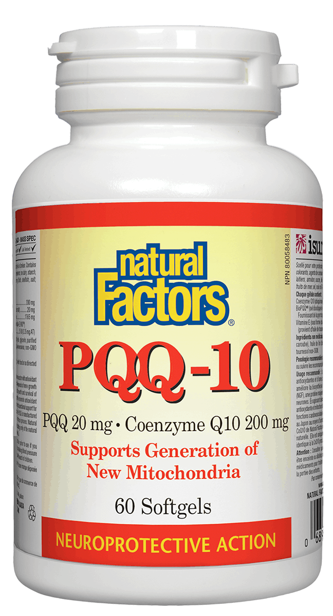 Natural Factors PQQ-10 Ubiquinol, 60 softgels 然自自然 sold online natvd.com