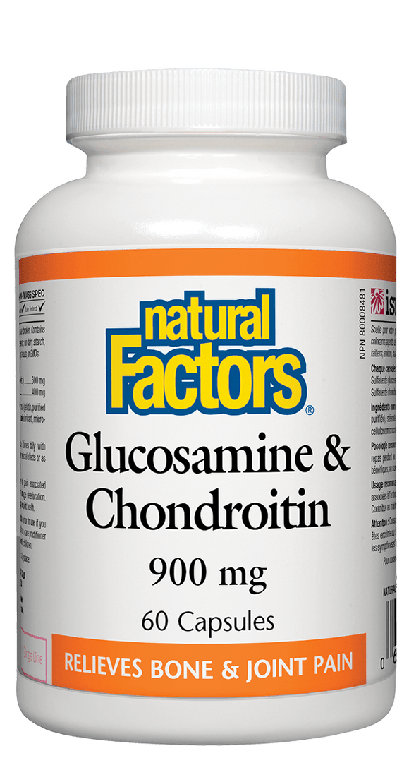 Natural Factors Glucosamine and Chondroitin Sulfates 900mg, 60 capsules