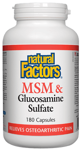 Natural Factors MSM & 氨基葡萄糖硫酸鹽，180粒