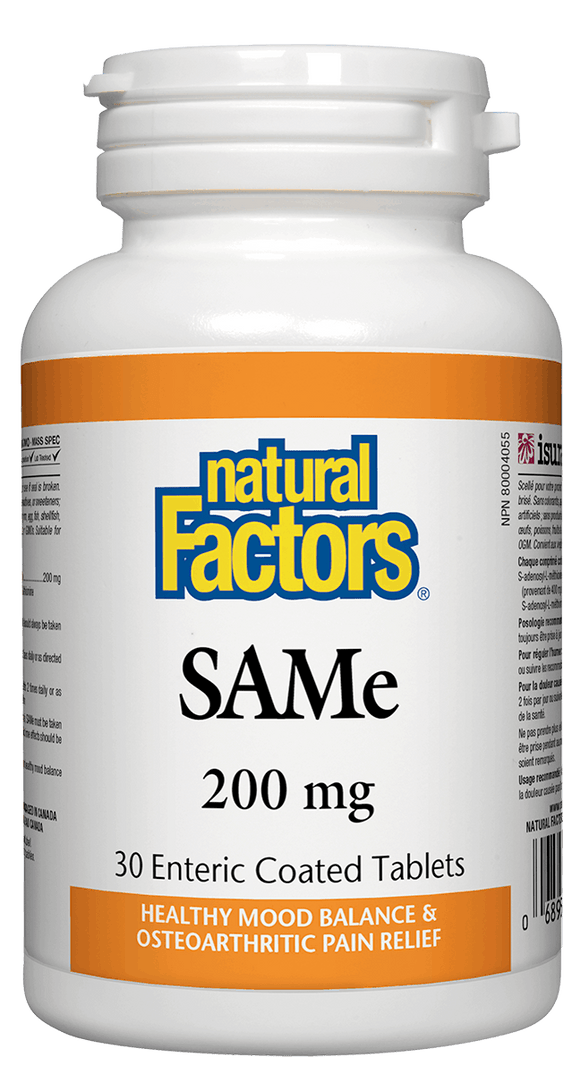 Natural Factors SAMe 200mg, 30 tabs