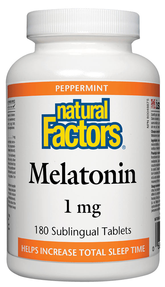 Natural Factors Melatonin 1 mg, 180 Sublingual Tablets