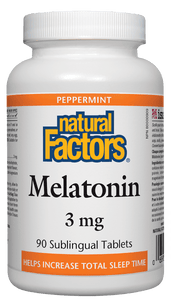 Natural Factors Melatonin 3 mg, 90 Sublingual Tablets