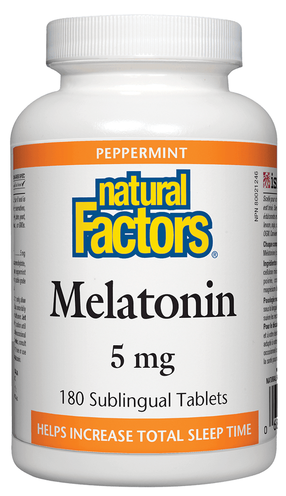 Natural Factors Melatonin 5 mg Peppermint 180 sublingual tablets