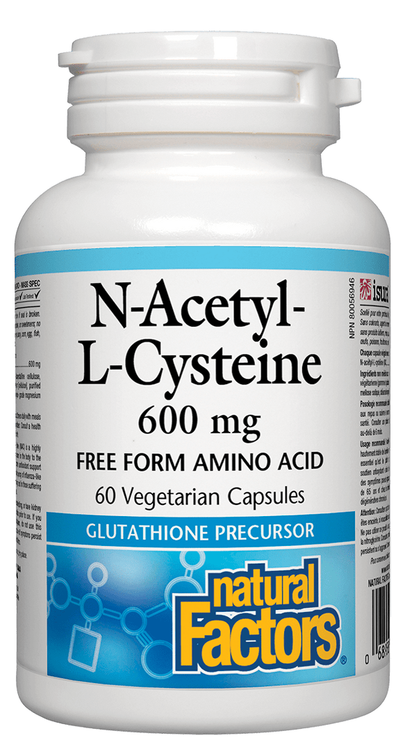 Natural Factors 提高免疫力N-Acetyl-L-Cysteine 600毫克，60粒素食胶囊