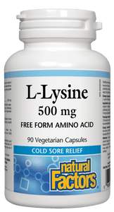 Natural Factors L-Lysine 500 mg 90 Vegetarian capsules