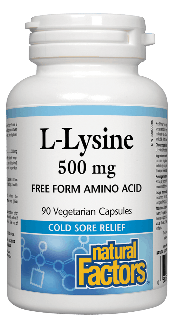 Natural Factors L-Lysine 500 mg 90 Vegetarian capsules