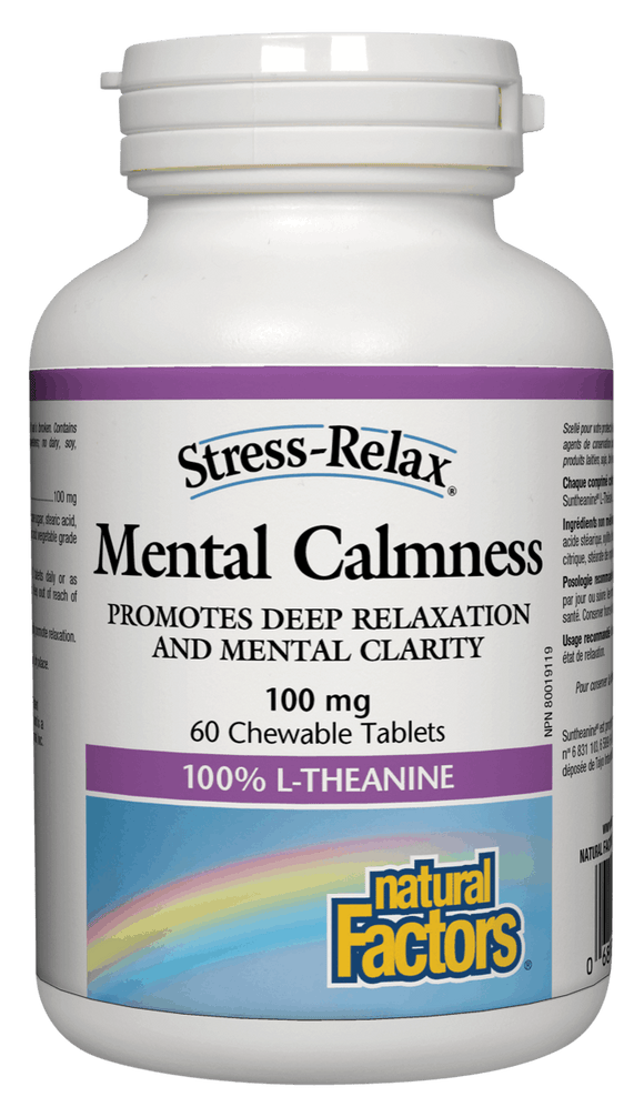 Natural Factors Stress-Relax™ Mental Calmness, 100mg, 60 chewable tabs