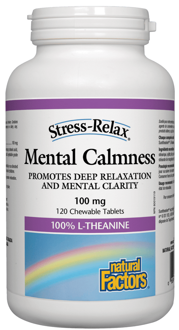 Natural Factors Stress-Relax™ Mental Calmness, 100mg, 120 chewable tabs