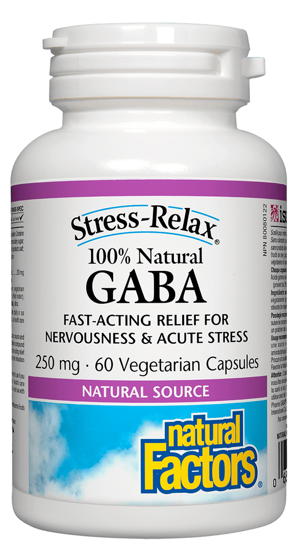 Natural Factors 100%天然GABA放松抗壓 250 毫克 ，60 粒素食膠囊