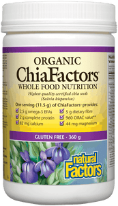 Natural Factors Organic ChiaFactors, 360g Non-GMO Organic Chia Seeds