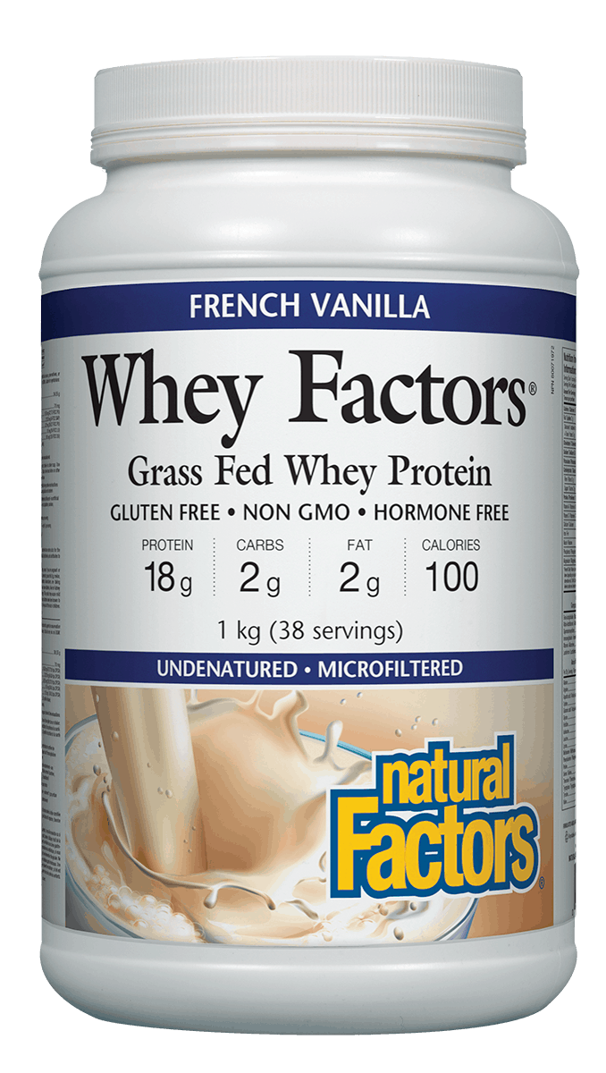 Natural Factors 100%天然乳清蛋白粉，法式香草口味，1公斤