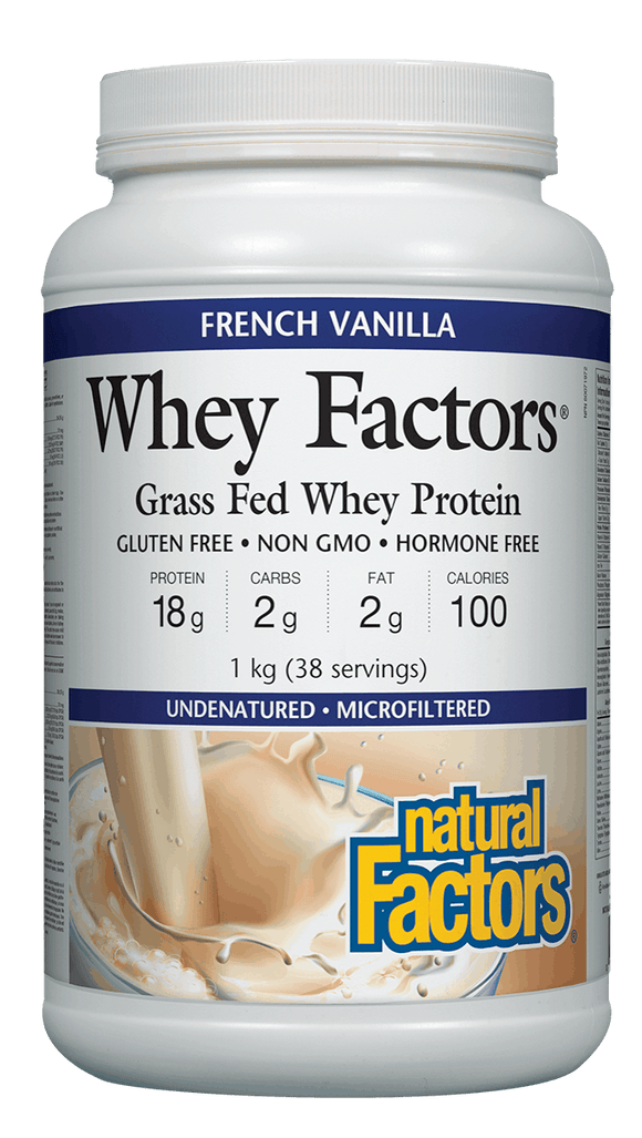 Natural Factors 100%天然乳清蛋白粉，法式香草口味，1公斤
