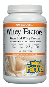Natural Factors 100%天然乳清蛋白粉原味，1公斤