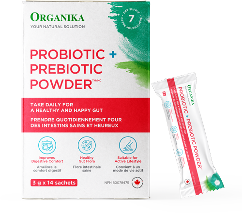 优格康 Organika Probiotic + Prebiotic Powder sachet Canada Label