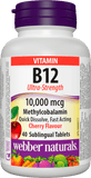 Webber Naturals B12 Ultra Strength 10,000 mcg 40 cherry tablets