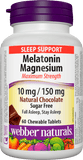 Webber Naturals Melatonin Magnesium 10 mg/ 150 mg 60 chewable tablets Chocolate