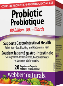 Webber Naturals Probiotic 80 Billion 20 vegetarian capsules