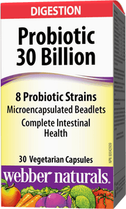 Webber Naturals Probiotic 30 Billion 8 Probiotic Strains, 30 Capsules