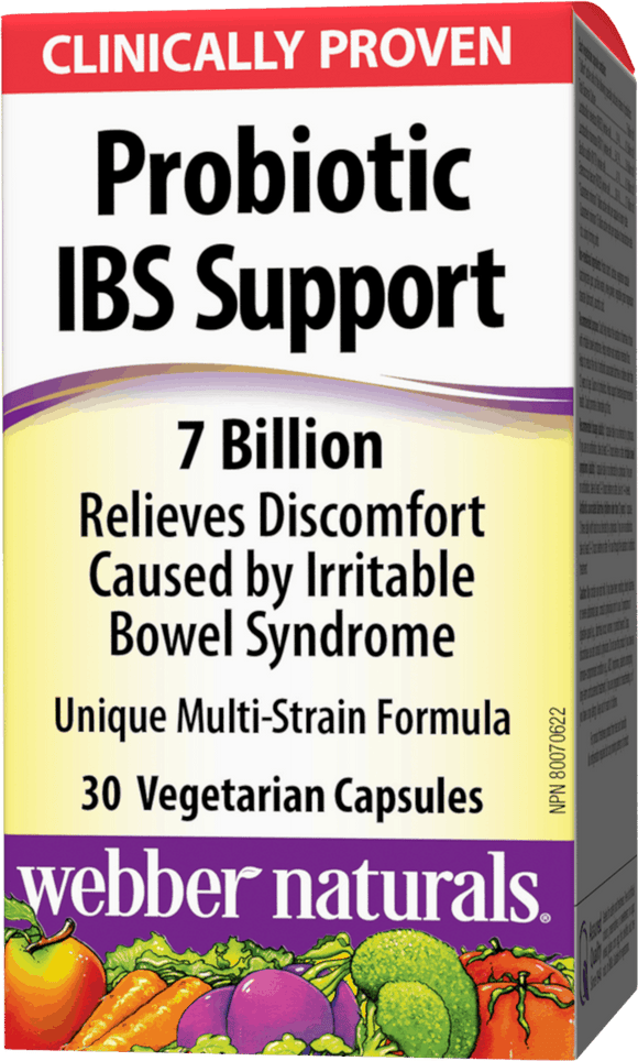Webber Naturals 益生菌IBS(肠易激综合症)支持,七十億  30粒素食膠囊