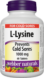 Webber Naturals L-Lysine, 1000 mg, 60 Tablets