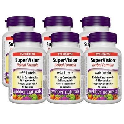 [Promotional Item] 6x Webber Naturals SuperVision Herbal Formula with Lutein, 90 caps