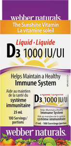 Webber Naturals Vitamin D3, Liquid (1000 IU) 25mL