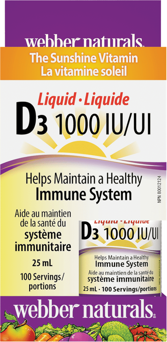 Webber Naturals Vitamin D3, Liquid (1000 IU) 25mL