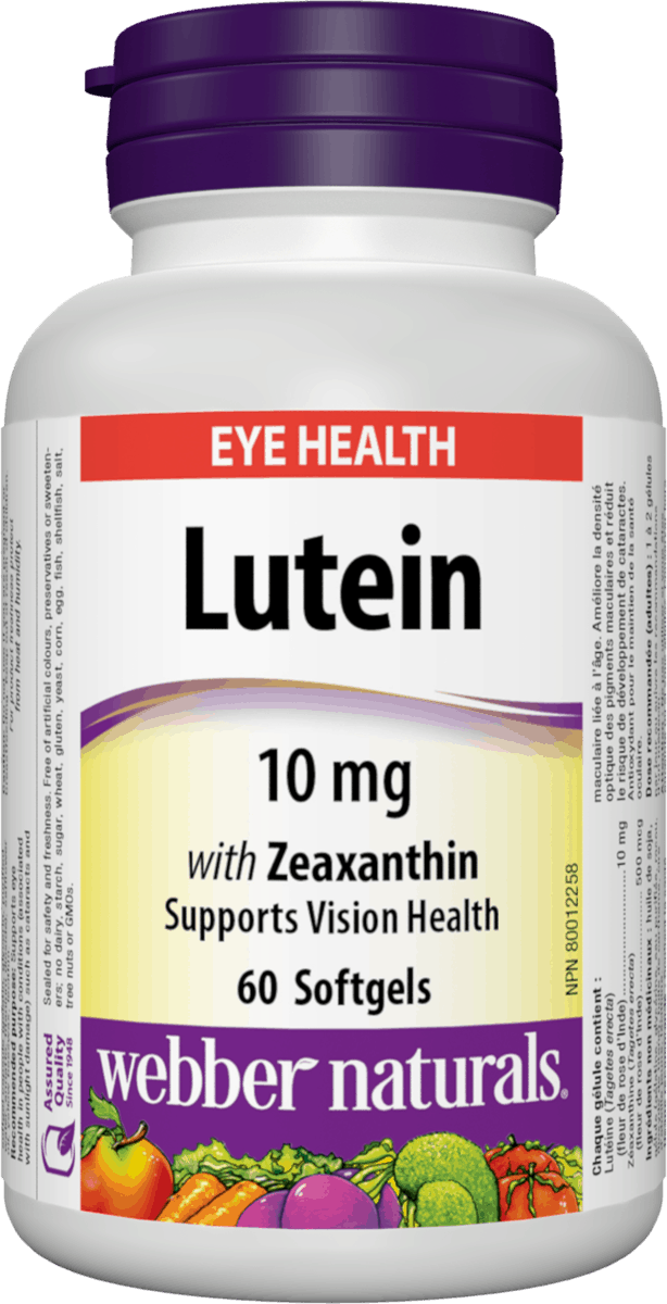 Webber Naturals Lutein (10 mg) with Zeaxanthin 60 softgels Canada