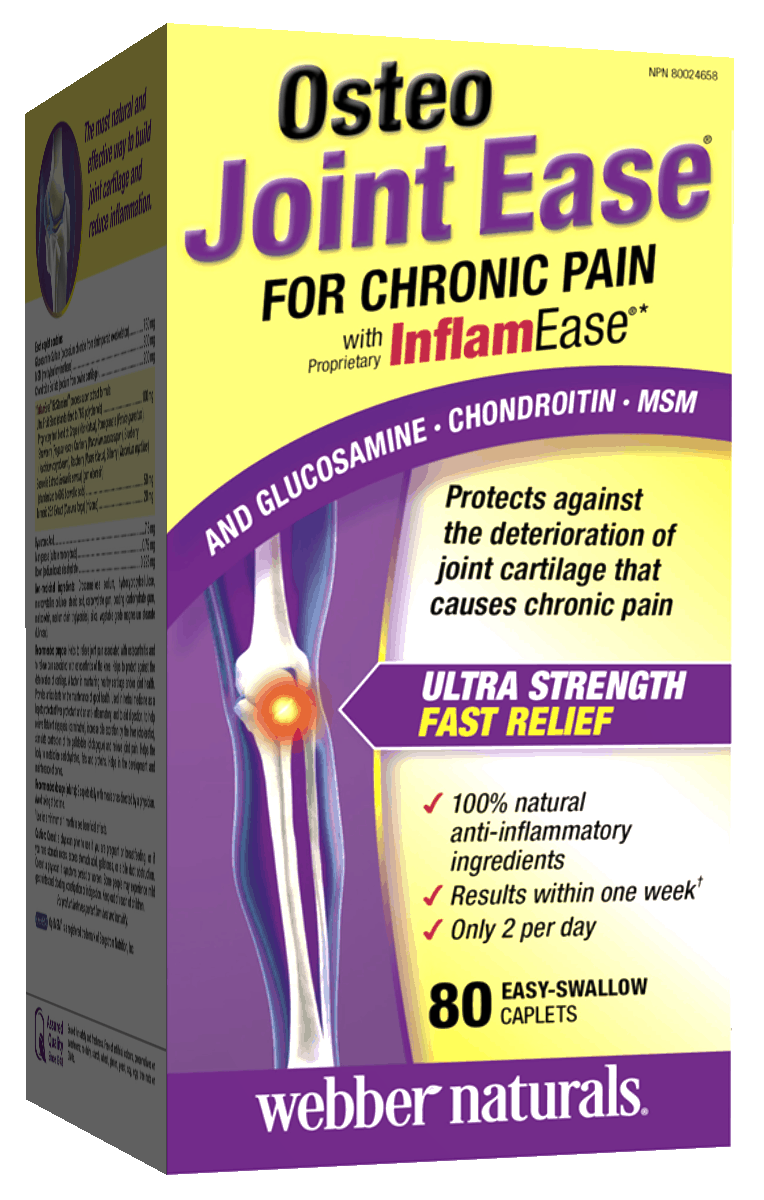Osteo Joint Ease™InflamEase™緩解炎症 - 維骨力+軟骨素+MSM， 80粒易吞片