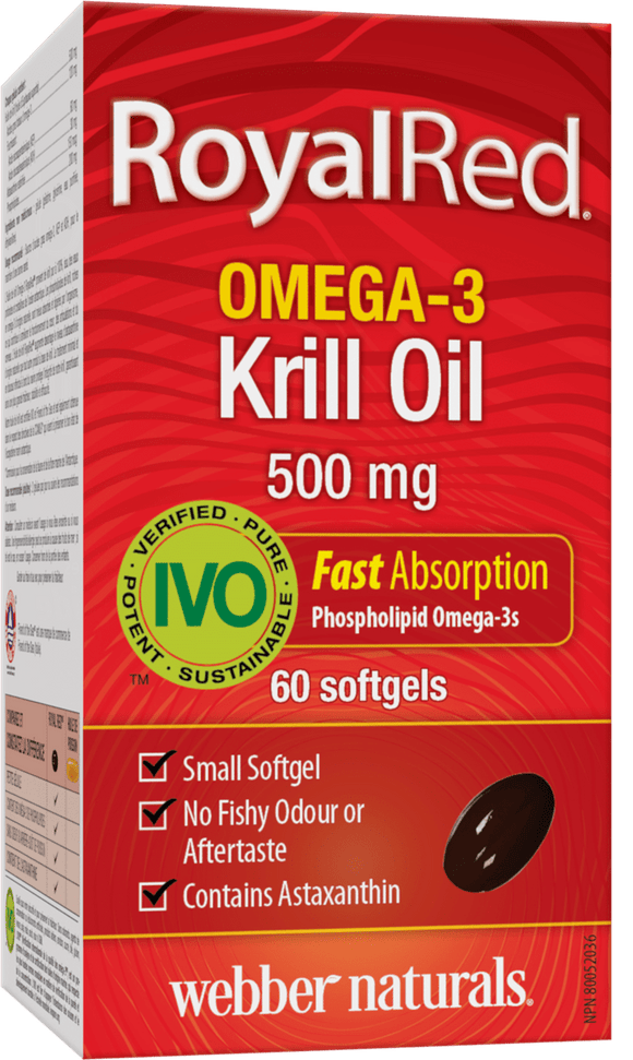 皇家红Omega-3磷虾油，500毫克，60粒软胶囊