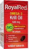 Webber Naturals Royal Red Omega-3 Krill Oil, 500mg, 60 softgels