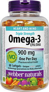 Webber Naturals Omega-3 EPA/DHA 900 mg · Triple Strength