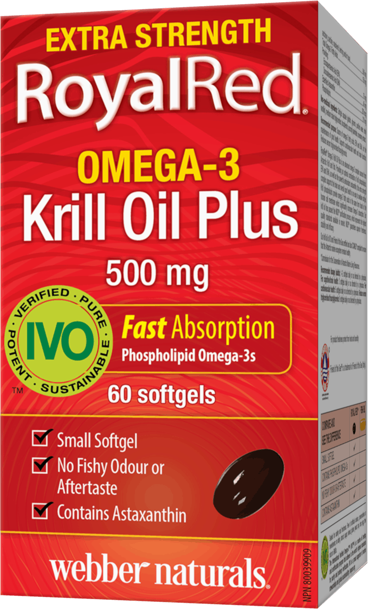 皇家紅磷蝦油，加強版，500毫克，60粒軟膠囊