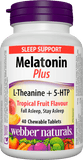 Webber Naturals Super Sleep Melatonin Plus L-Theanine and 5-HTP, 40 Chewable Tablets