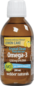 Webber Naturals Crystal Clean from the Sea Omega 3 1250 mg EPA/DHA w/ D 200 ml