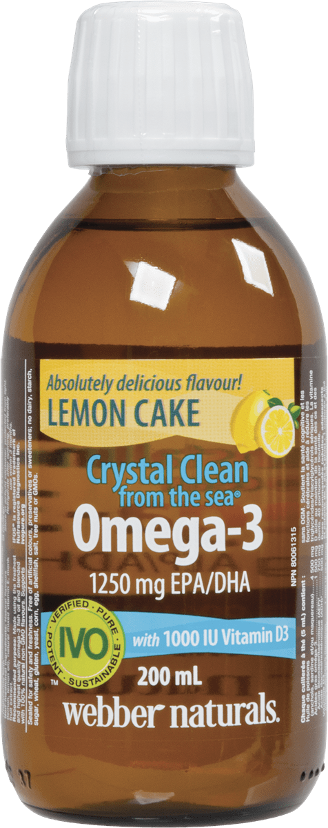 Webber Naturals Crystal Clean from the Sea Omega 3 1250 mg EPA/DHA w/ D 200 ml