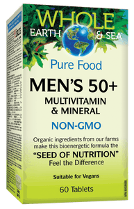 Natural Factors 全食物配方男士50+多種維生素和礦物質，60素食片