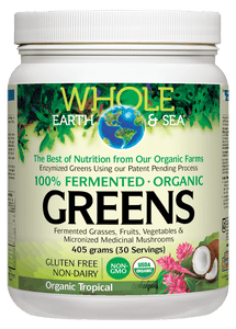 Whole Earth & Sea 發酵綠色有機營養粉，405克（有機熱帶口味）