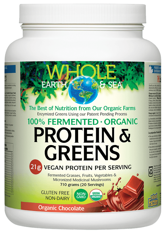 Natural Factors Fermented Protein & Greens 710 g Chocolate