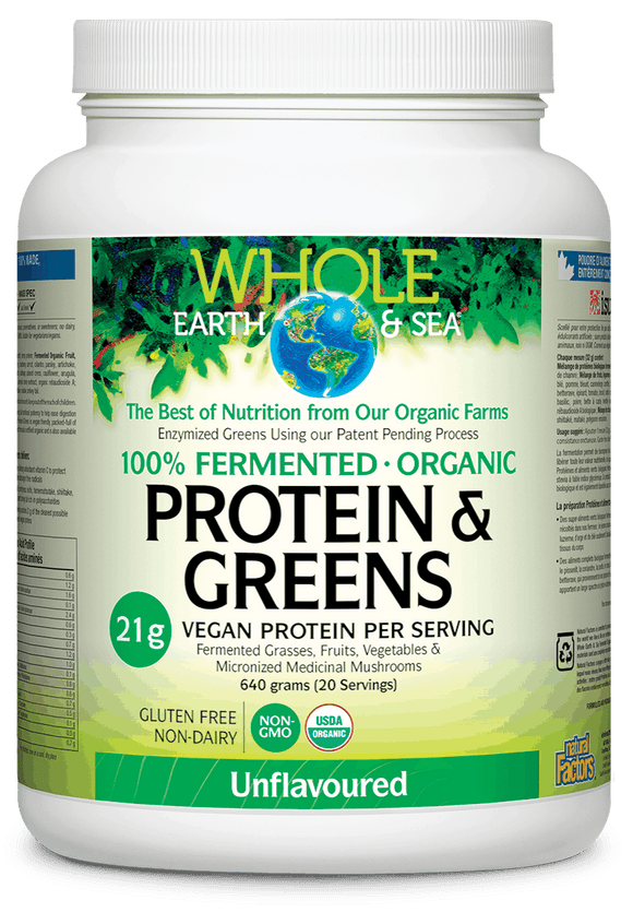 Natural Factors Fermented Organic Protein & Greens 640 g