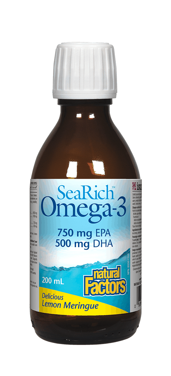 Natural Factors SeaRich Omega-3 750 mg EPA / 500 mg DHA 200 ml Lemon Meringue